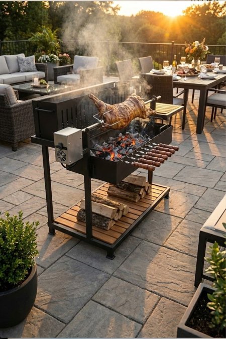 شواية فحم مع سيخ شاورما/خروف